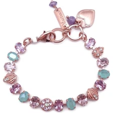 Mariana Matcha Rose Gold Bracelet in Purple & Green Oval Crystal Mosaic 1138 NWT
