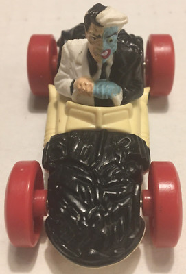 TWO FACE BATMAN REVERSIBLE Figurine Black/White Plastic Car 3 1/4'' Long VINTAGE