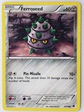 Ferroseed 70/98 LP - Emerging Powers Pokemon Card - Midori Harada Art