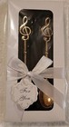 2 Musical Notes Small Tea Spoon Gift Set Party Favors Souvenirs In Box New 