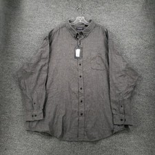 NEW Roundtree  Yorke Button Down Shirt Mens 4XB Big Gray Portuguese Flannel