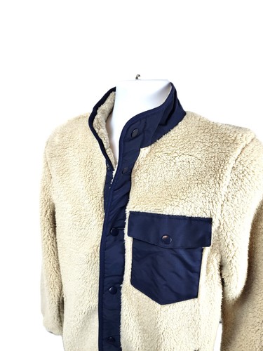 Goodfellow & Co Herren leichte beige Kunstfell Hochflor Sherpa Fleece Jacke - Bild 30 von 50