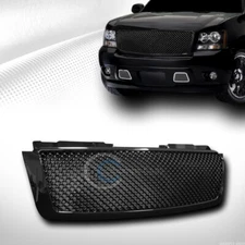 For 07-14 Chevy Tahoe/Suburban/Avalanche Glossy Blk Mesh Front Bumper Grille ABS