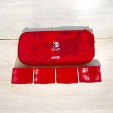 Nintendo Switch Travel Case Red Hardshell & 4 Game Cartridge Holders