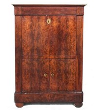 Meuble secrétaire d'époque restauration en acajou flammé XIXème