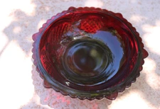 Avon Crystal 1876 Cape Cod Ruby Red 5 " Footed Bowl