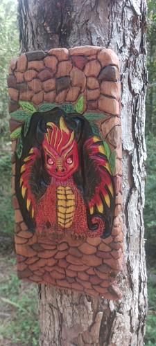 Chainsaw Carving Dragon Fantasy Wood Carving Dragons Wall Hanger 2D Handmade Art - Picture 4 of 14