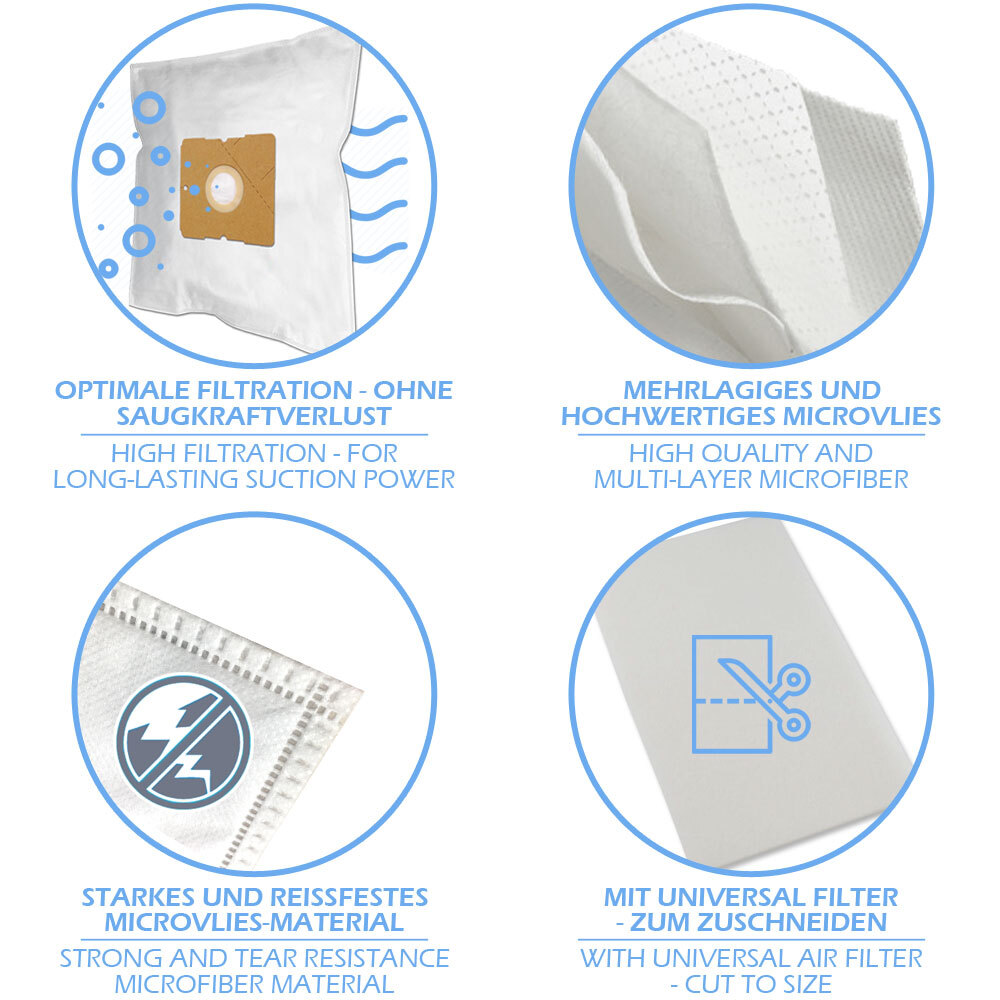 Vhbw 50x Sacs Compatible Avec Bosch BSA 2825 GB/02, 2453 Sphera 24, 2822, 2710, 2877/05