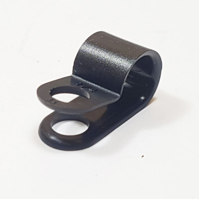 Clip Fermacavo In Nylon Nero 6mm (1/4") - Supporto Per Tubi E Cavi - SplitCharge.co.uk