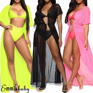 US-Women-Chiffon-Kimono-Beach-Cardigan-Bikini-Cover-Up-Wrap-Beachwear-Long-Dress