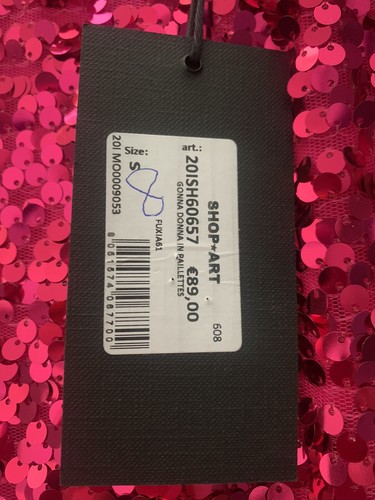 Shop Art Gonna Lunga Donna Paillettes Rosa Fucsia Taglia S Nuova Con Cartellino - Foto 3 di 5