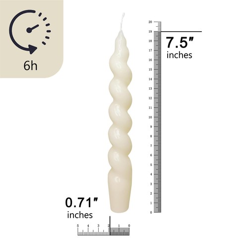 Spiral Taper Candle White Candlesticks7 Inch Short Tapered Candles Cute Candl... - Picture 4 of 8