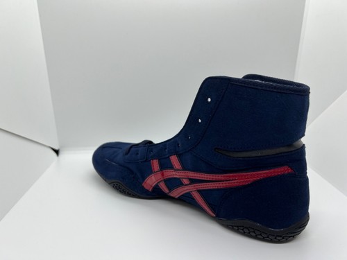 Zapatos de Boxeo Lucha Asics Azul Marino Línea Roja 1083A001 NUEVOS EX-EO TWR900 Azul Marino Encaje - Imagen 12 de 20