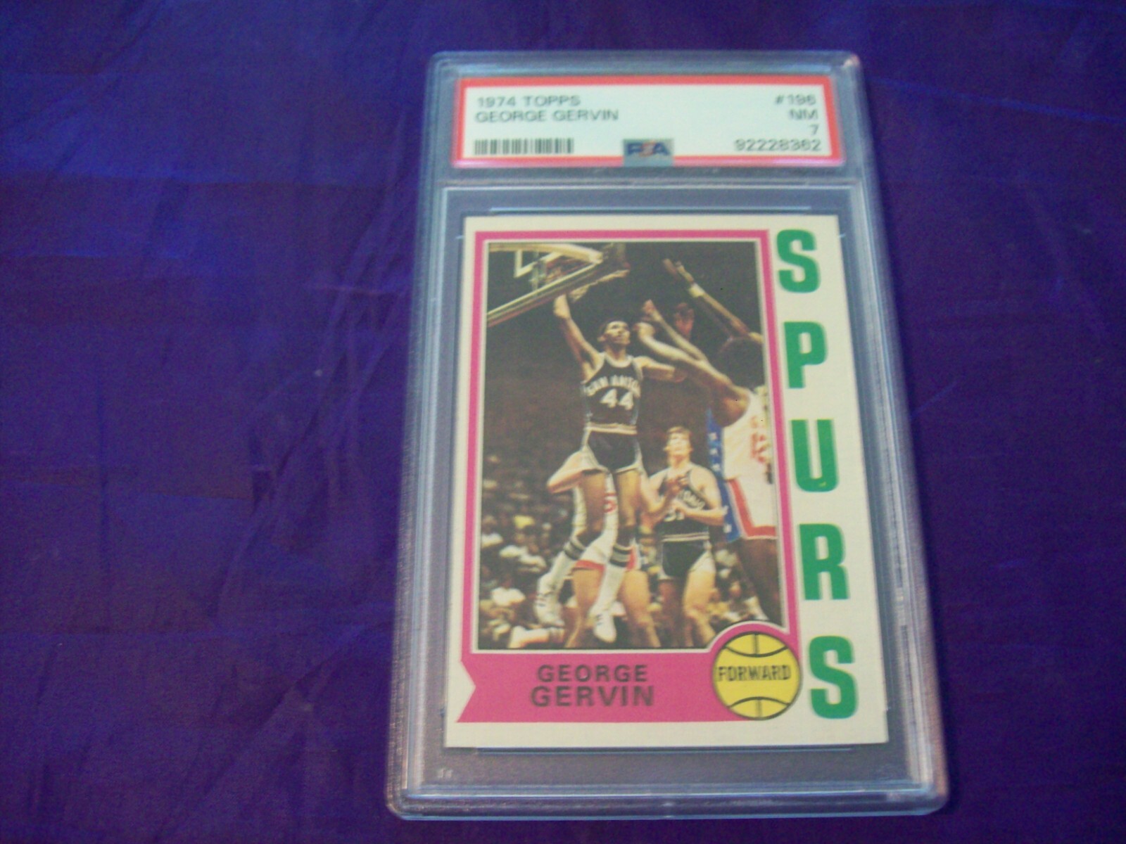 1974 TOPPS BASKETBALL #196 GEORGE GERVIN (ROOKIE) PSA 7