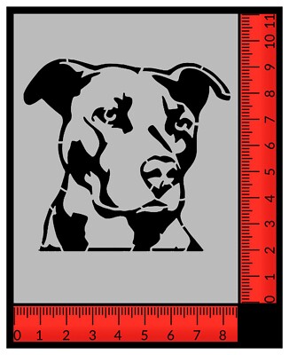 Dog Boxer Pitbull Stencil 8.5