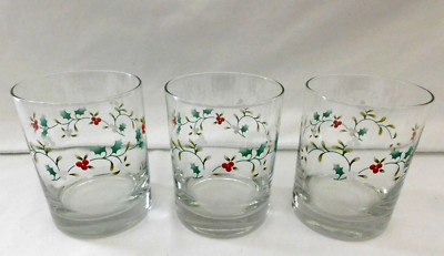 NEW Pfaltzgraff Winterberry Pattern 3 Double Old-Fashioned 10oz 4'' Tall w2s3