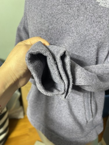 Women's The North Face Pullover 1/4 Button Hooded Fleece Lined Lavender Sz L - Picture 5 of 6