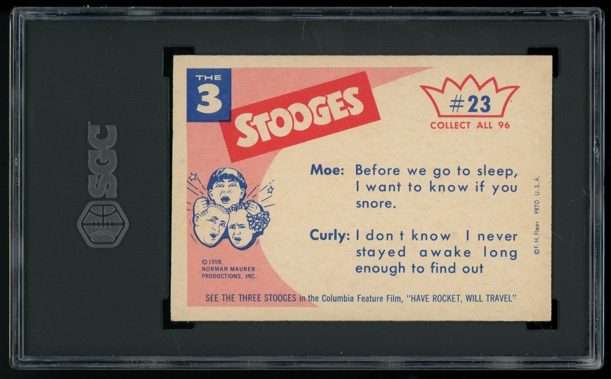 1959 The 3 Stooges (WB) #23 Not Even George Washington Would SGC 8