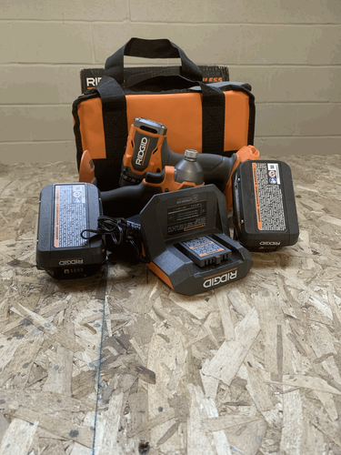 Kit 2 Outils Sans Fil RIDGID 18V Subcompact Brushless, Avec Batteries - Emballage Ouvert