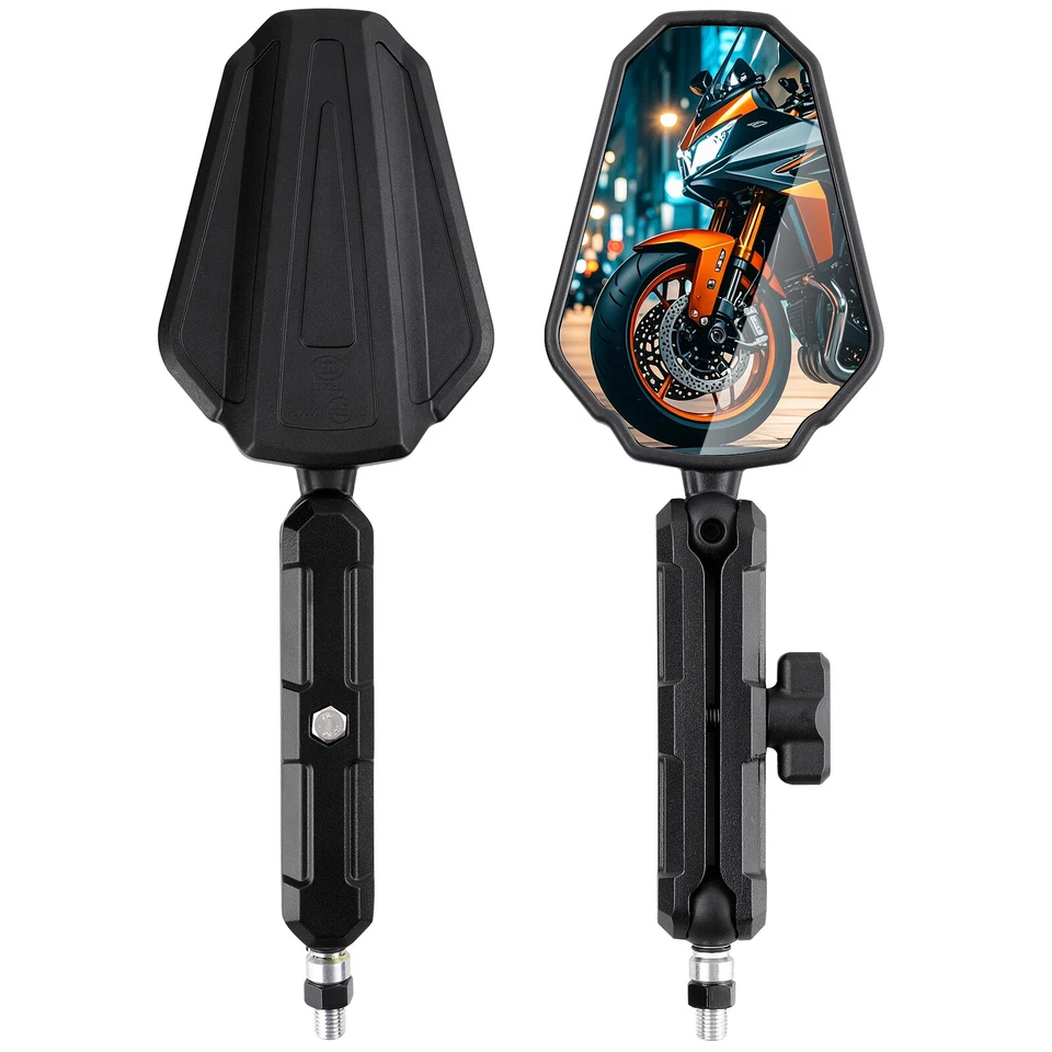 Foldable Adventure Motorcycle Rearview Mirrors For Suzuki DR200 350 DR650 DRZ400 - Image 2 of 4