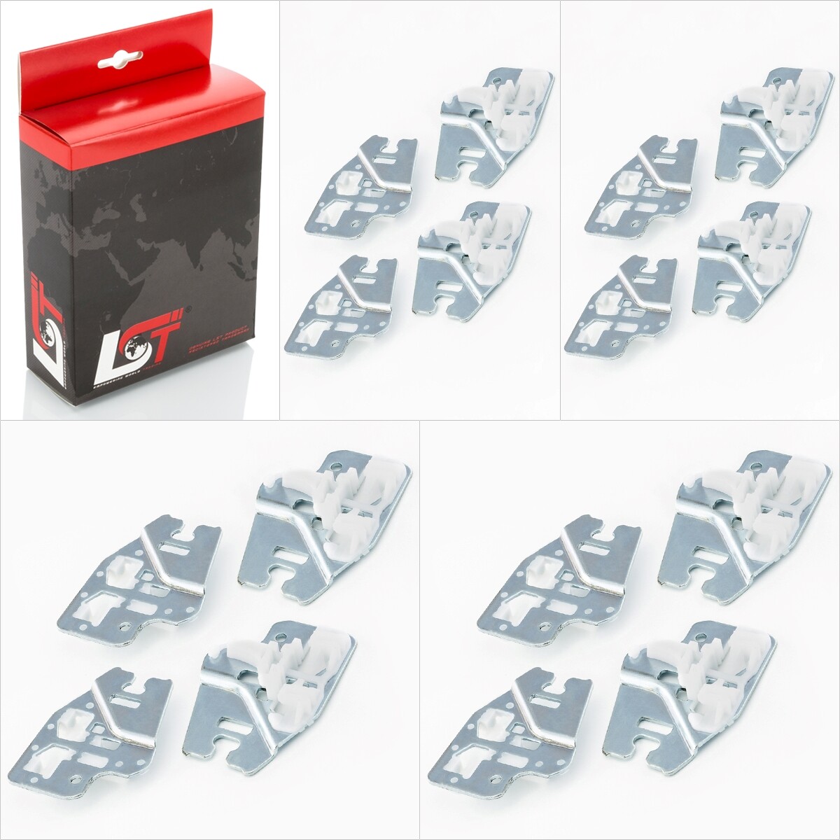8x Window Regulator Repair Kit Set Metal Driver Slider Vl / VR for BMW E46