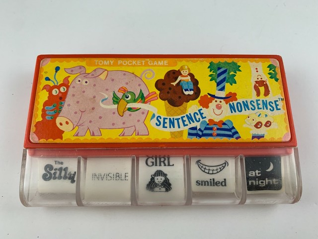 Vintage Tomy Pocket Game Sentence Nonsense 1975 Many Different Sentences So Cute EBay