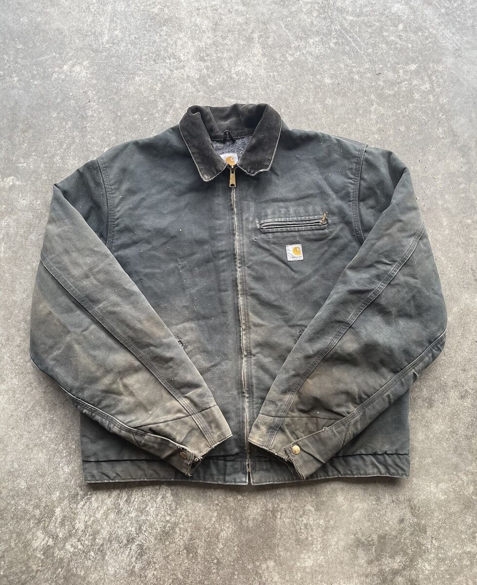 Vtg Carhartt J01 BLK Distressed Blanket Lined Detroit Vtg Carhartt J01 BLK Distressed Blanket Lined Detroit