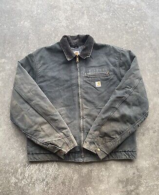 Vtg Carhartt J01 BLK Distressed Blanket Lined Detroit Vtg Carhartt J01 BLK Distressed Blanket Lined Detroit