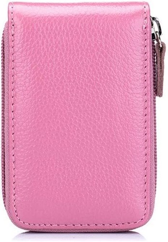 Premium Leather Slim Zipper Credit Card Case Holder with Clear Photo Slot RFID - Picture 48 of 48