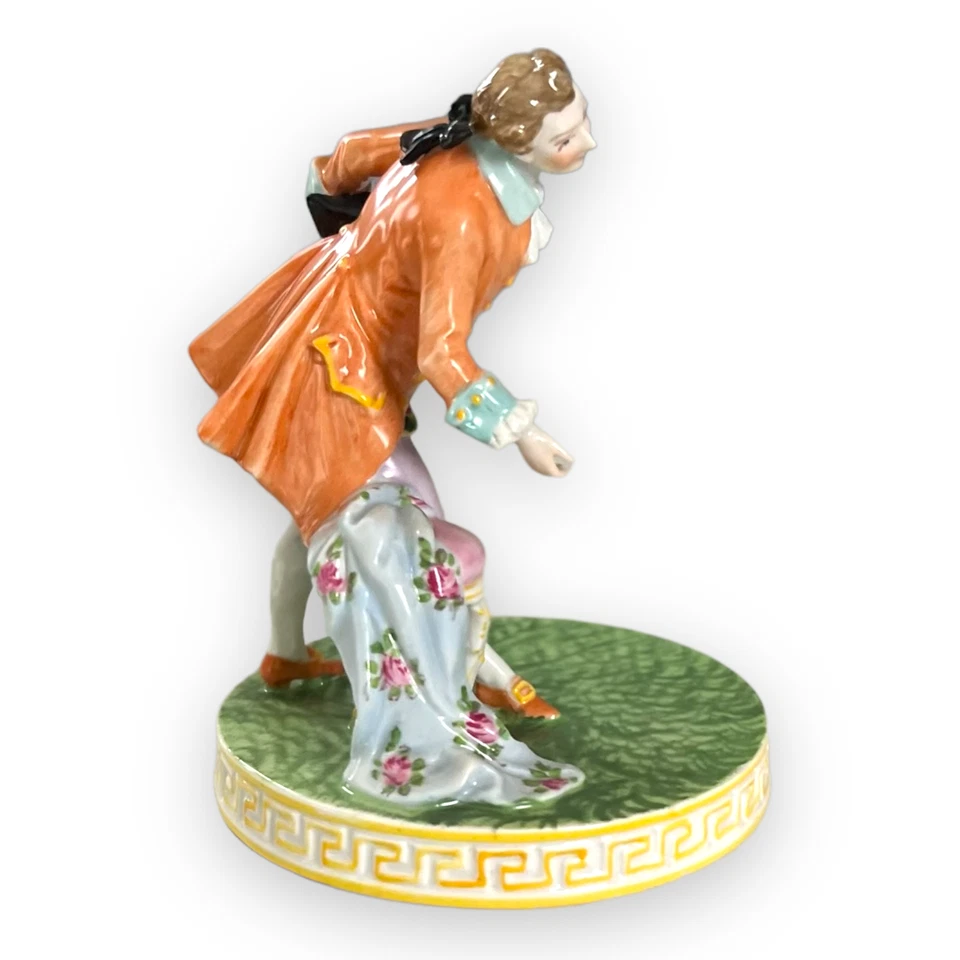Figura de porcelana de Dresde caballero 1902 Carl Thieme marca antigua Foto 3 de 4