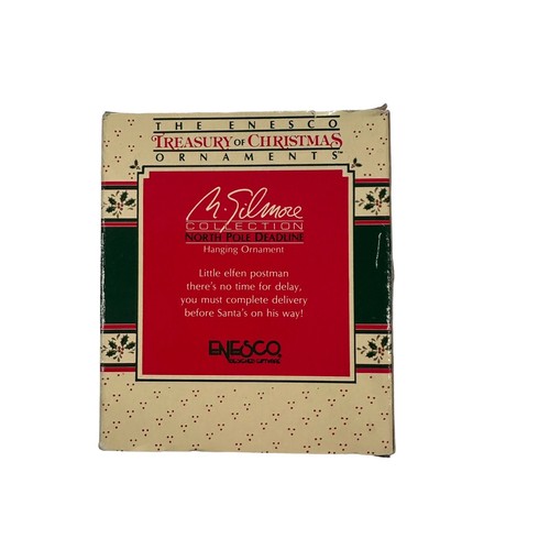 1988 Enesco Papá Noel y Ratón Navidad Adorno Colgante Polo Norte Fecha límite - Imagen 4 de 11