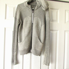 Lululemon Scuba hoodie Sweater Gray Full Zip thumb hole sweater-sz 8