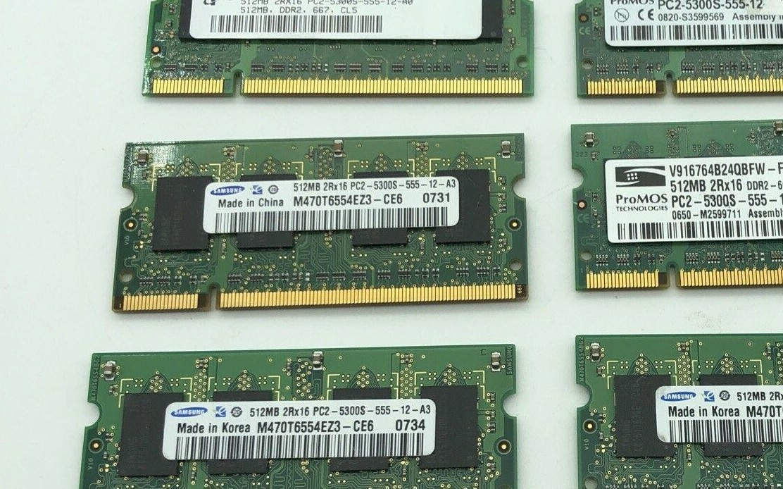 512MB PC2-5300s PC5300 DDR2 667Mhz 2Rx16 8 SoDimm 200pin Laptop