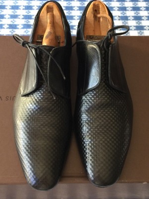 Louis Vuitton Leather Dress Shoes Black MENS DAMIER STYLE LV 7 | eBay