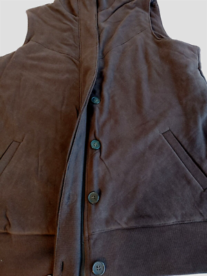とと Lands' End Woman's Vest Button Placket Zip Close 2 Pockets Brown M