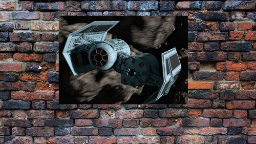 Imperial Tie Bomber Asteroid Field scene poster display 19"w x 13"h beautiful - 第 1/2 張圖片
