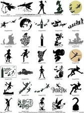53 PETER PAN SILHOUETTES EMBROIDERY MACHINE DESIGNS PES BROTHER USB