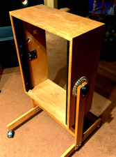 Otari 19 inch standard rail (14 space) adjustable angle Wood Cabinet  Casters