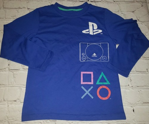 NWT Sega Boys PlayStation Graphic T-Shirt XSMALL Blue - Picture 1 of 3