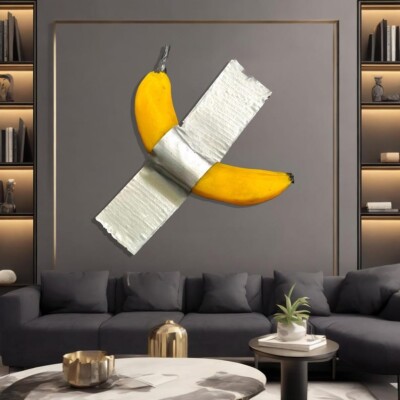 Duct Tape Banana Ultra Realistic Banana Hand Painted Fine Art Style Home Decor