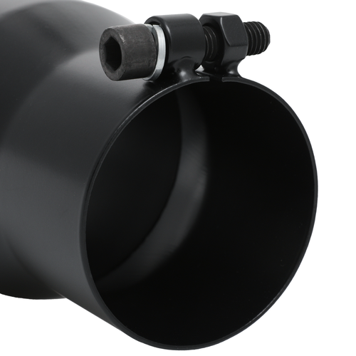 Black 12"Exhaust Pipe Tail End 4"Inlet 6"Outlet Stainless Steel Muffler Roll Tip - Foto 7 di 10