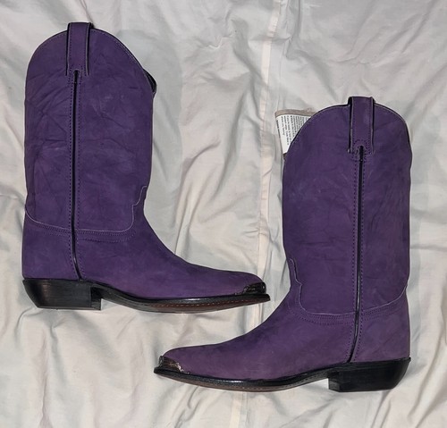 Code West Cowboy Boots PLUM PURPLE Suede Women’s 7. M 12 inch Country Western - Picture 9 of 10
