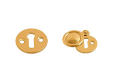 Key Hole Cover Escutcheon Open or Covered in Brass Chrome Satin Aluminum Keyhole