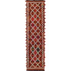 Turkish Hand Knotted Traditional Hallway Wool Kilim Rug 2'3 x 9'9 ft - w17097