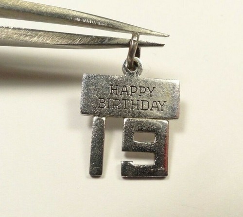 VINTAGE HAPPY BIRTHDAY 19 CHARM WELLS STERLING SILBER 925 - Bild 2 von 8