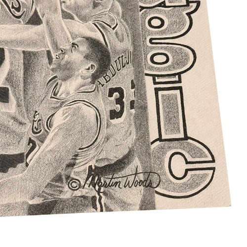 Los Angeles Lakers Martin Woods Litho TRIBUTE TO MAGIC #973/1991 Johnson Jordan - Picture 3 of 8