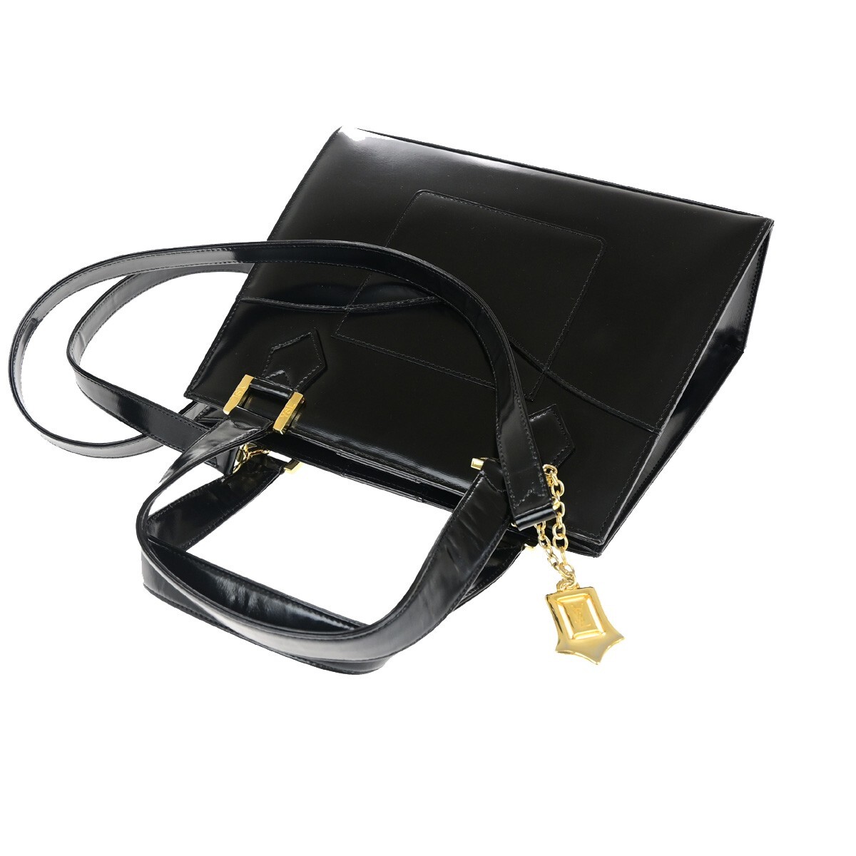 Borsa a mano YVES SAINT LAURENT YSL logo 2 vie tracolla pelle nera 36FB059