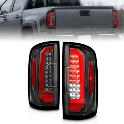 ANZO For 15-21 Chevrolet Colorado Full LED Tail Lights W/ Red Lightbar Black