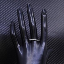 Size 9, vintage sterling silver 925 stackable band ring with cluster cz