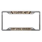 Toy Fox Terrier Dog License Plate Frame Tag Holder Four Holes